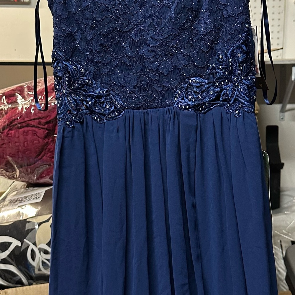 Elegant Blue Lace Dress